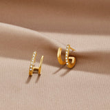 Brincos de Garra Ouro 18K & Cristal
