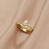 Anel de Cristal Lilly em Ouro 18K
