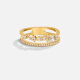 Anel Mia de Cristal em Ouro 18K