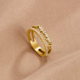 Anel Mia de Cristal em Ouro 18K