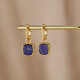 Brincos de Argola Astoria com Pedra Azul