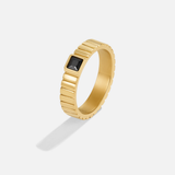 Anel Preto Dourado Talia
