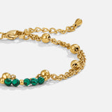 Pulseira com Contas Alfa em Malaquite Verde