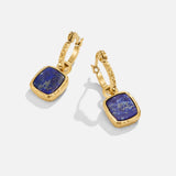 Brincos de Argola Astoria com Pedra Azul