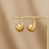 Brincos Pendentes Grossos em Gota de Ouro