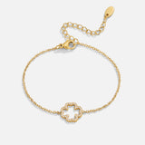 Pulseira Cristal Trevo Folha