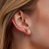 Brincos Flor Branca de Cristal