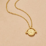 Colar Moeda Sol Dourado