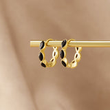 Brincos de Argola Minúsculos Onyx