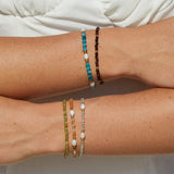 Pulseira com Contas de Ágata e Pérola