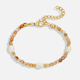 Pulseira com Contas de Ágata e Pérola