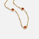 Colar Alberta Cristal Vermelho