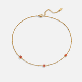 Colar Alberta Cristal Vermelho