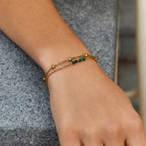 Pulseira com Contas Alfa em Malaquite Verde