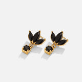 Brincos Flor de Cristal Preto Amara