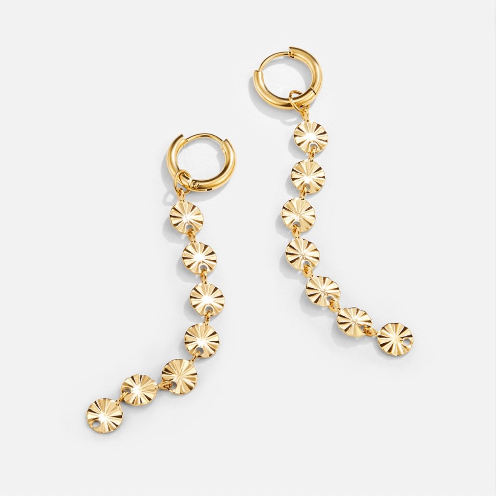 Brincos de Disco Dourado Amari 18K