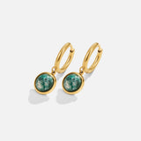Brincos de Argola com Pedra Verde Amelia
