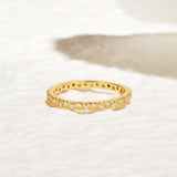 Anel Banda Arquette Ouro & Cristal