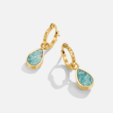 Brincos de Argola Astoria com Pedra Verde
