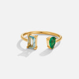 Anel de Cristal Verde Água Aurora