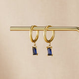 Brincos Pendentes de Cristal Azul Avery