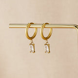 Brincos Pendentes de Cristal Branco Avery