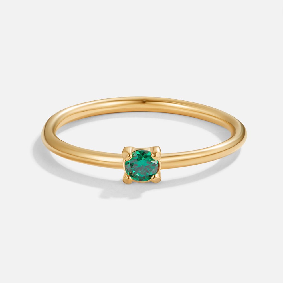 Anéis de Pedra de Nascimento em Ouro 18K