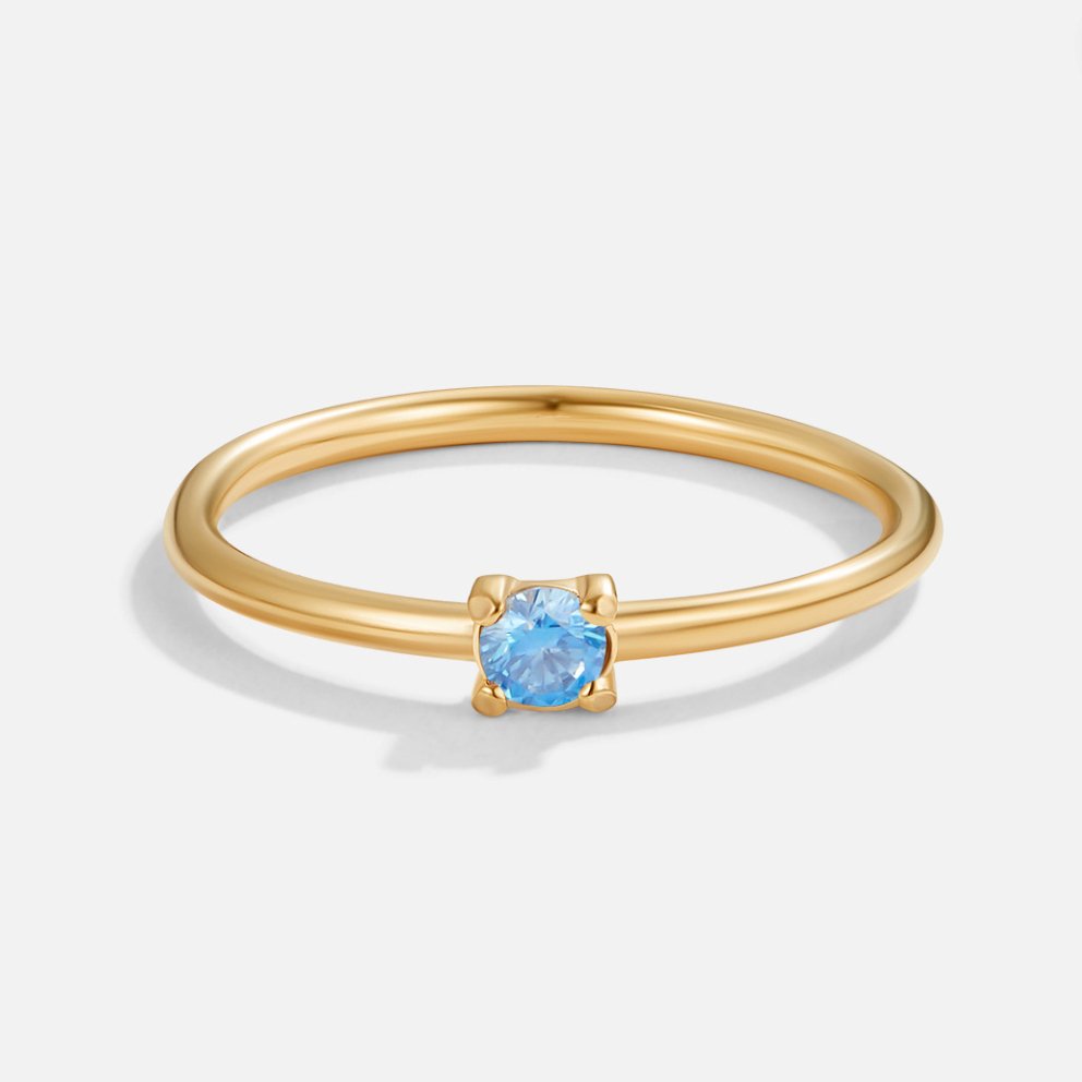 Anéis de Pedra de Nascimento em Ouro 18K