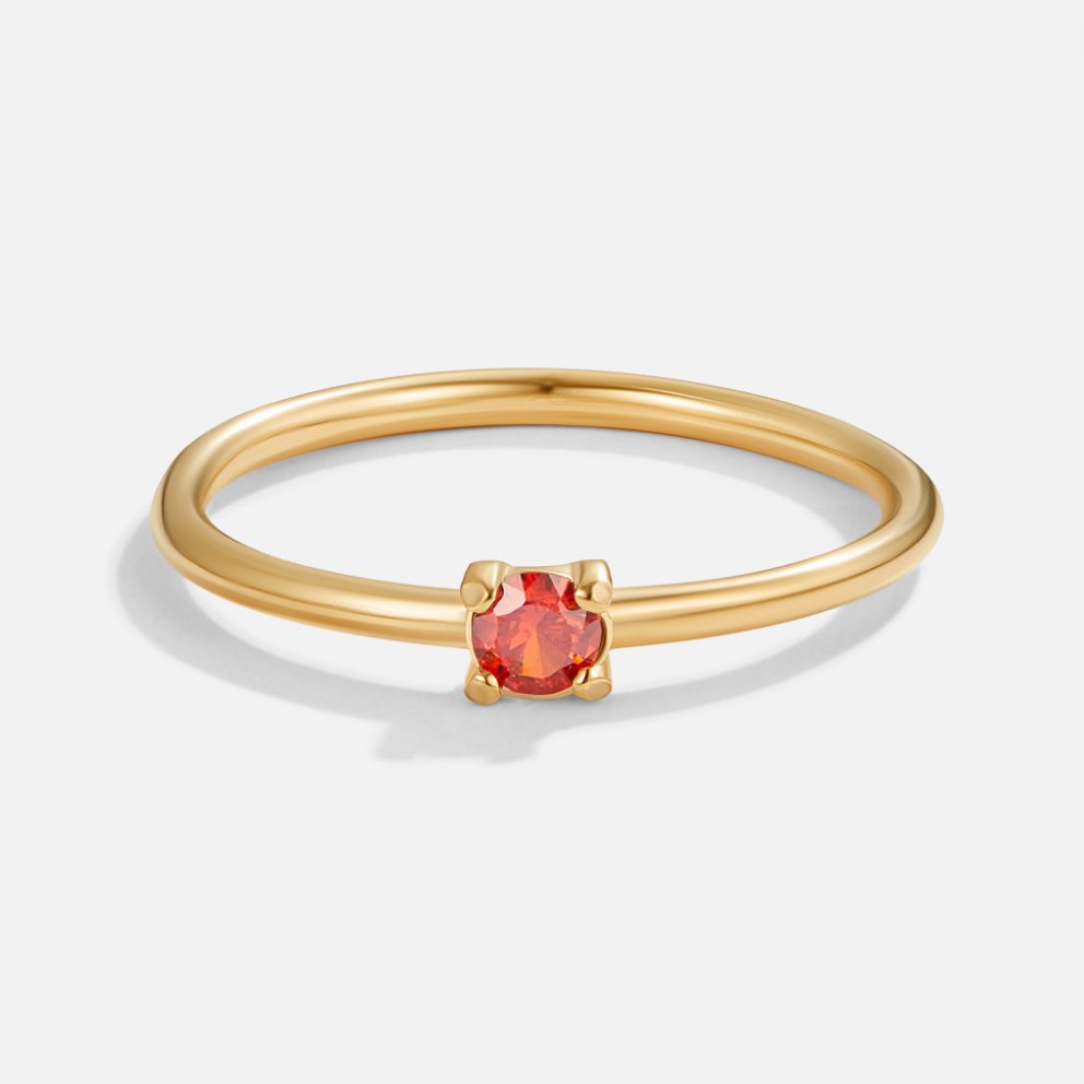 Anéis de Pedra de Nascimento em Ouro 18K