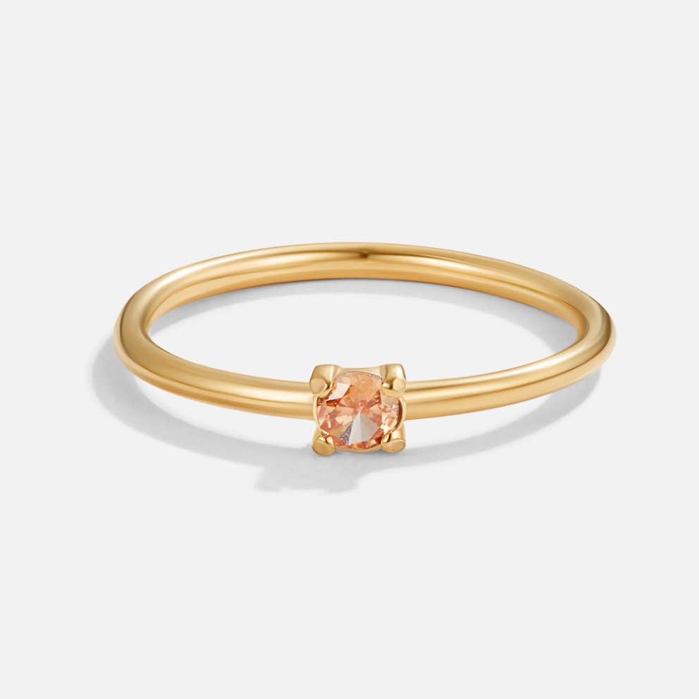 Anéis de Pedra de Nascimento em Ouro 18K