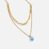 Colar em Camadas com Opala Azul Gota