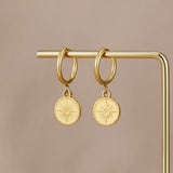 Brincos de Moeda Dourada Celestial