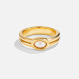 Anel de Pérola Grosso 18K Ouro