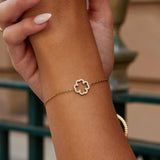 Pulseira Cristal Trevo Folha