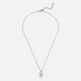 Colar Prateado com Cristal e Clip