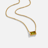 Colar Pendente Cristal Peridoto