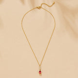 Crystal Ruby Teardrop Necklace