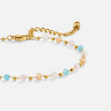 Pulseira de Contas e Pedra Dalia