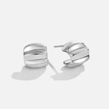 Elsa Mini Brincos Argola Onda Prateada