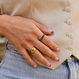 Anel de Cristal Esmeralda 18K
