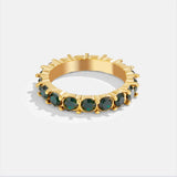 Anel de Cristal Esmeralda 18K