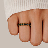 Anel de Cristal Esmeralda 18K