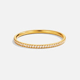 Anel de Cristal Eternidade em Ouro 18K