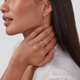Anel de Cristal Eternidade em Ouro 18K