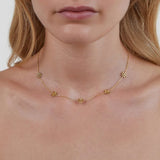 Colar Flor Dourada 18K Ouro