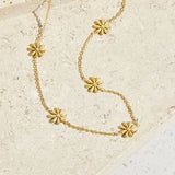 Colar Flor Dourada 18K Ouro