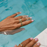 'Forever' Anel de Corrente com Cristal e Ouro