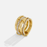 'Forever' Anel de Corrente com Cristal e Ouro