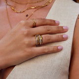 'Forever' Anel de Corrente com Cristal e Ouro