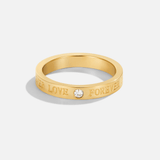 Anel Dourado de Cristal Para Sempre Amor